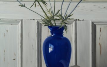 Thistles and Blue Vase by Kathy McNenly